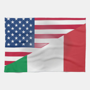 Italiaans-Amerikaanse vlag 16 x 24 inch Theedoek
