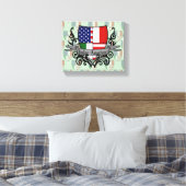Italiaans-Amerikaanse vlag Canvas Afdruk (Insitu (Slaapkamer))