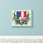 Italiaans-Amerikaanse vlag Canvas Afdruk (Insitu (Houten vloer))