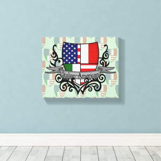 Italiaans-Amerikaanse vlag Canvas Afdruk (Insitu (Houten vloer))