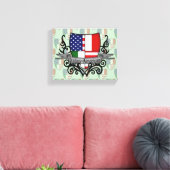 Italiaans-Amerikaanse vlag Canvas Afdruk (Insitu (Woonkamer))