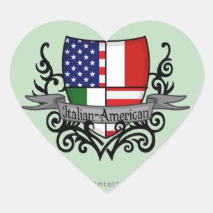 Italiaans-Amerikaanse vlag Hart Sticker