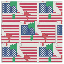 ITALIAANS-AMERIKAANSE Vlag Kaart Omtrek Stof