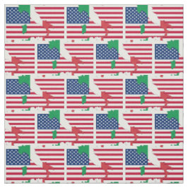 ITALIAANS-AMERIKAANSE Vlag Kaart Omtrek Stof