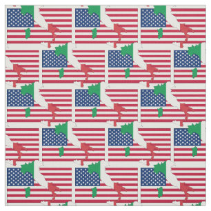 ITALIAANS-AMERIKAANSE Vlag Kaart Omtrek Stof