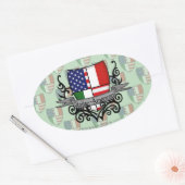 Italiaans-Amerikaanse vlag Ovale Sticker (Envelop)