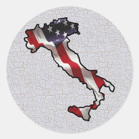 Italiaans-Amerikaanse vlag Ronde Sticker (Voorkant)