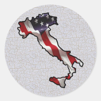 Italiaans-Amerikaanse vlag Ronde Sticker
