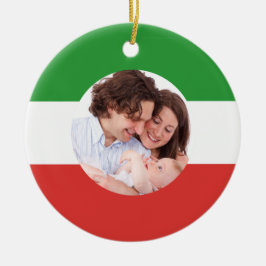 Italiaans-Amerikaanse vlag van Italië Gezinsfotopr Keramisch Ornament