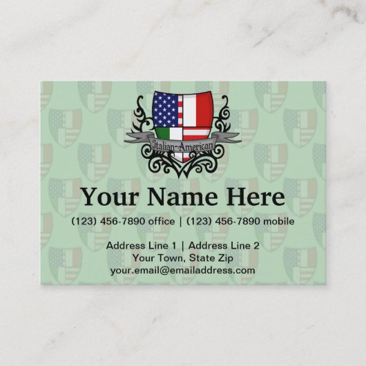 Italiaans-Amerikaanse vlag Visitekaartje (Voorkant)