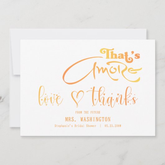 Italiaans Aperol Cocktail Dat is Amore Vrijgezelle Bedankkaart (Voorkant)