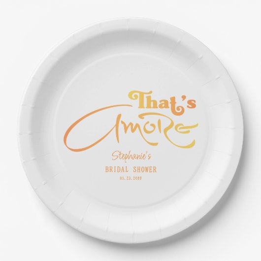 Italiaans Aperol Cocktail Dat is Amore Vrijgezelle Papieren Bordje (Voorkant)