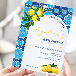 Italiaans Baby shower Lemon | Blauwe Tegels van Mo Kaart