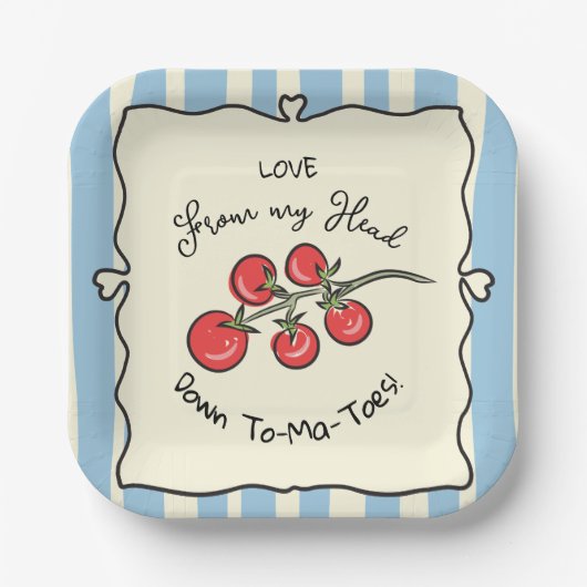 italiaans Baby shower van kerstomaten Papieren Bordje (Voorkant)