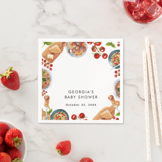 Italiaans Baby shower voor levensmiddelen Servet (Insitu)