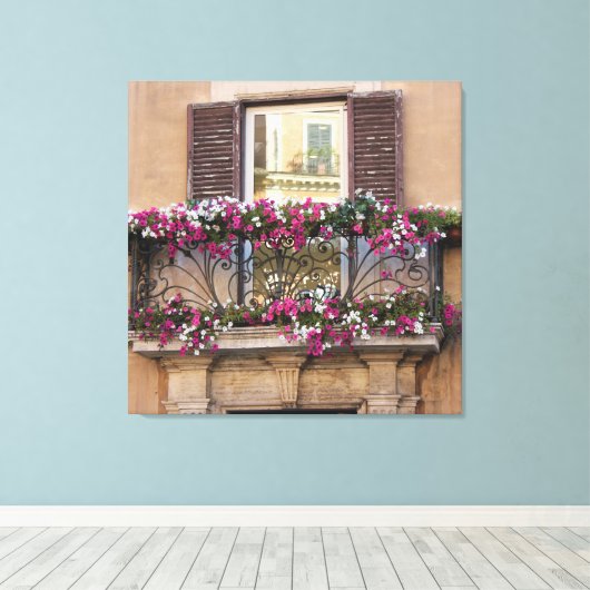 Italiaans balkon canvas afdruk (Insitu (Houten vloer))