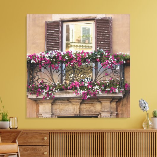 Italiaans balkon canvas afdruk (Insitu (Woonkamer))