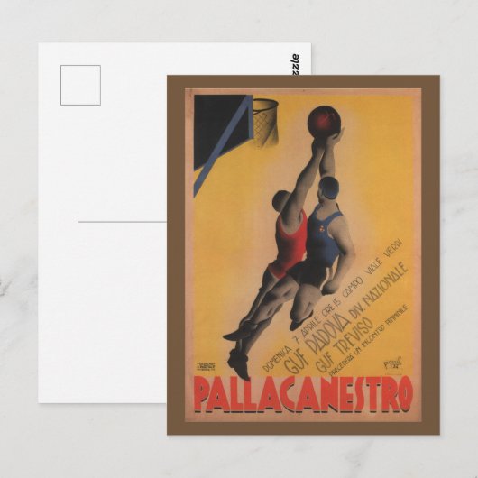  Italiaans Basketball Briefkaart (Voorkant / Achterkant)