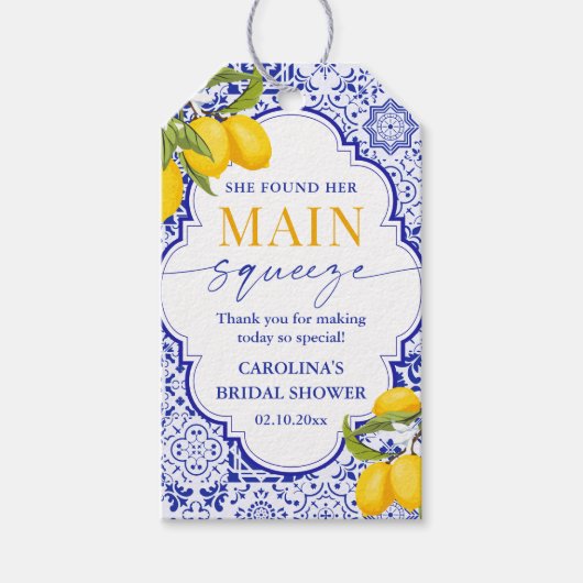 Italiaans belangrijkste squeeze Vrijgezellenfeest Cadeaulabel (Voorkant)