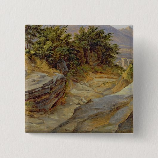 Italiaans berglandschap, c.1824 vierkante button 5,1 cm (Voorkant)