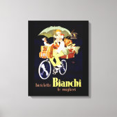 Italiaans Bianchi Bicycle Ad Canvas Afdruk (Voorkant)