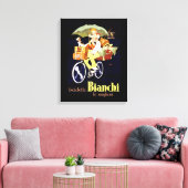  Italiaans Bianchi Bicycle Ad Canvas Afdruk (Insitu (Woonkamer))