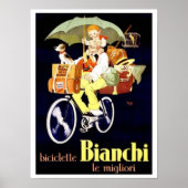  Italiaans Bianchi Bicycle Ad Poster (Voorkant)