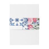 Italiaans Blauw Bloemen Mamma Mia Uitnodigingen Wikkel (Achterkant Voorbeeld)