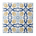 Italiaans blauw en geel decoratief keramisch mater tegeltje<br><div class="desc">Kan volledig worden aangepast aan uw behoeften. © Gorjo Design. Gemaakt voor je via het Zazzle platform. // Hulp nodig bij het aanpassen van uw ontwerp? Heb je andere ideeën? Je kunt me direct aanraken (Zoe).</div>