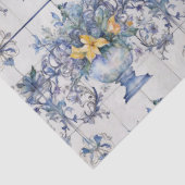 Italiaans Blauw en wit Bloemen Vaas Tegel Decoupag Tissuepapier (Detail)