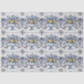 Italiaans Blauw en wit Bloemen Vaas Tegel Decoupag Tissuepapier (Voorkant)