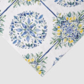 Italiaans Blauw en wit Citroen Bloemen Tegel Decou Tissuepapier (Detail)
