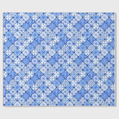 Italiaans Blauw En Wit Tegelpatroon Cadeaupapier (Vlak)