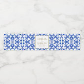 Italiaans Blauw en Wit Water Flessenetiketten Waterfles Etiket (Enkel label)