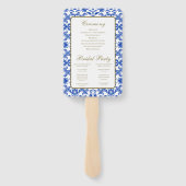 Italiaans blauw hand ventilator programma handwaaier (Achterkant)