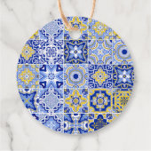 Italiaans Blauw Tegel Citrus Citrus Script Bedankt Bedankjes Labels (Achterkant)