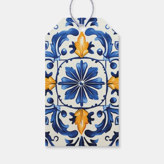 italiaans blauw Tegel cutie Sinaasappel citrus Bab Cadeaulabel (Achterkant)