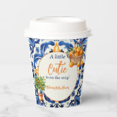 italiaans blauw Tegel cutie Sinaasappel citrus Bab Papieren Bekers (Voorkant)