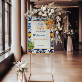 italiaans blauw Tegel cutie Sinaasappel citrus Bab Perfect Poster