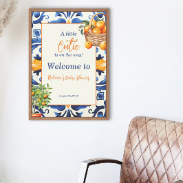 italiaans blauw Tegel cutie Sinaasappel citrus Bab Perfect Poster