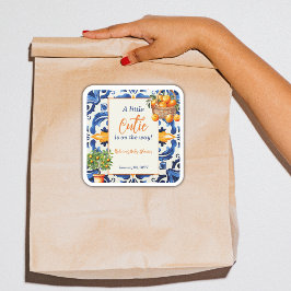 italiaans blauw Tegel cutie Sinaasappel citrus Bab Vierkante Sticker