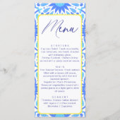 Italiaans Blauw Tegel Geel Baby shower Minimal Menu (Voorkant)