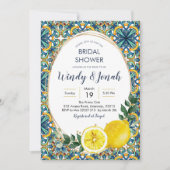 Italiaans blauw Tegel Lemon MainSqueeze Vrijgezell Kaart (Voorkant)