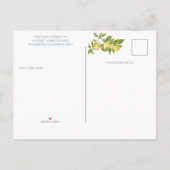 Italiaans Blauw Tegel Lemon Wedding Save the Date Aankondigingskaart (Achterkant)