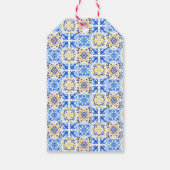 Italiaans Blauw Tegel Mamma Mia Baby shower Cadeaulabel (Achterkant)