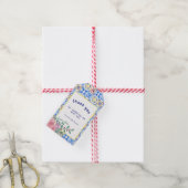 Italiaans Blauw Tegel Mamma Mia Baby shower Cadeaulabel (Met Touw)