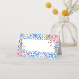 Italiaans Blauw Tegel Mamma Mia Blank Plaatskaartje