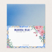 Italiaans Blauw Tegel Mamma Mia Dank u Kaart (Buitenkant ongevouwen)