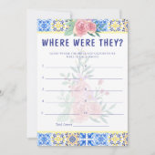 Italiaans Blauw Tegel Mamma Mia Game Kaart (Voorkant)