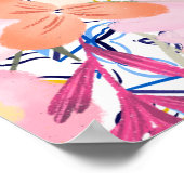 Italiaans blauw tegel waterverf bloemenbruid poster (Hoek)